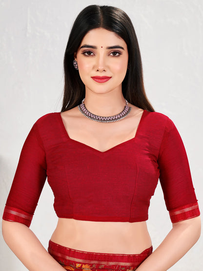 Red Party Wear Chiffon Printed Saree