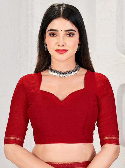 Red Party Wear Chiffon Printed Saree
