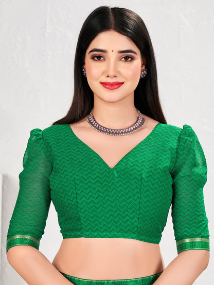 Green Party Wear Chiffon Printed Saree