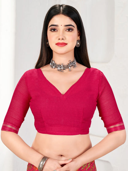 Pink Party Wear Chiffon Printed Saree
