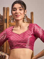 Grey Banarasi Viscose Silk Woven Saree