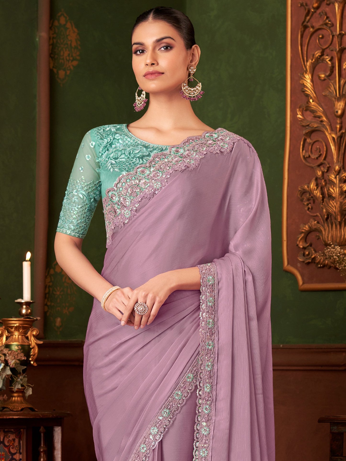 partywear designer saree for festive occasions