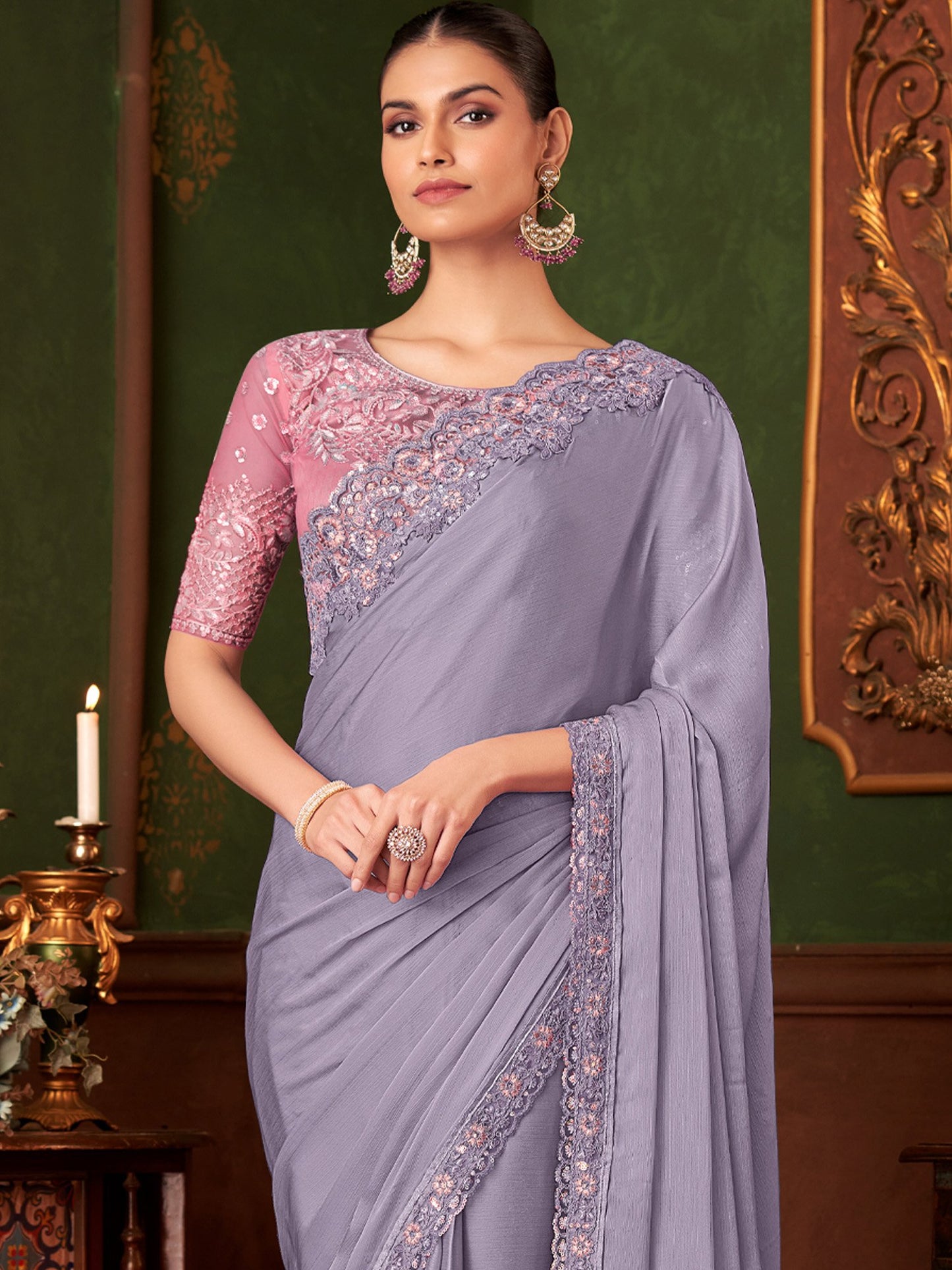 partywear designer saree for festive occasions