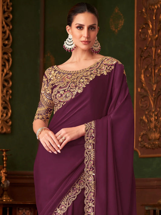 partywear designer saree for festive occasions