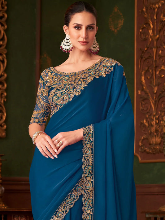 partywear designer saree for festive occasions
