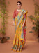 Yellow Yellow Banarasi Viscose Silk Printed Saree