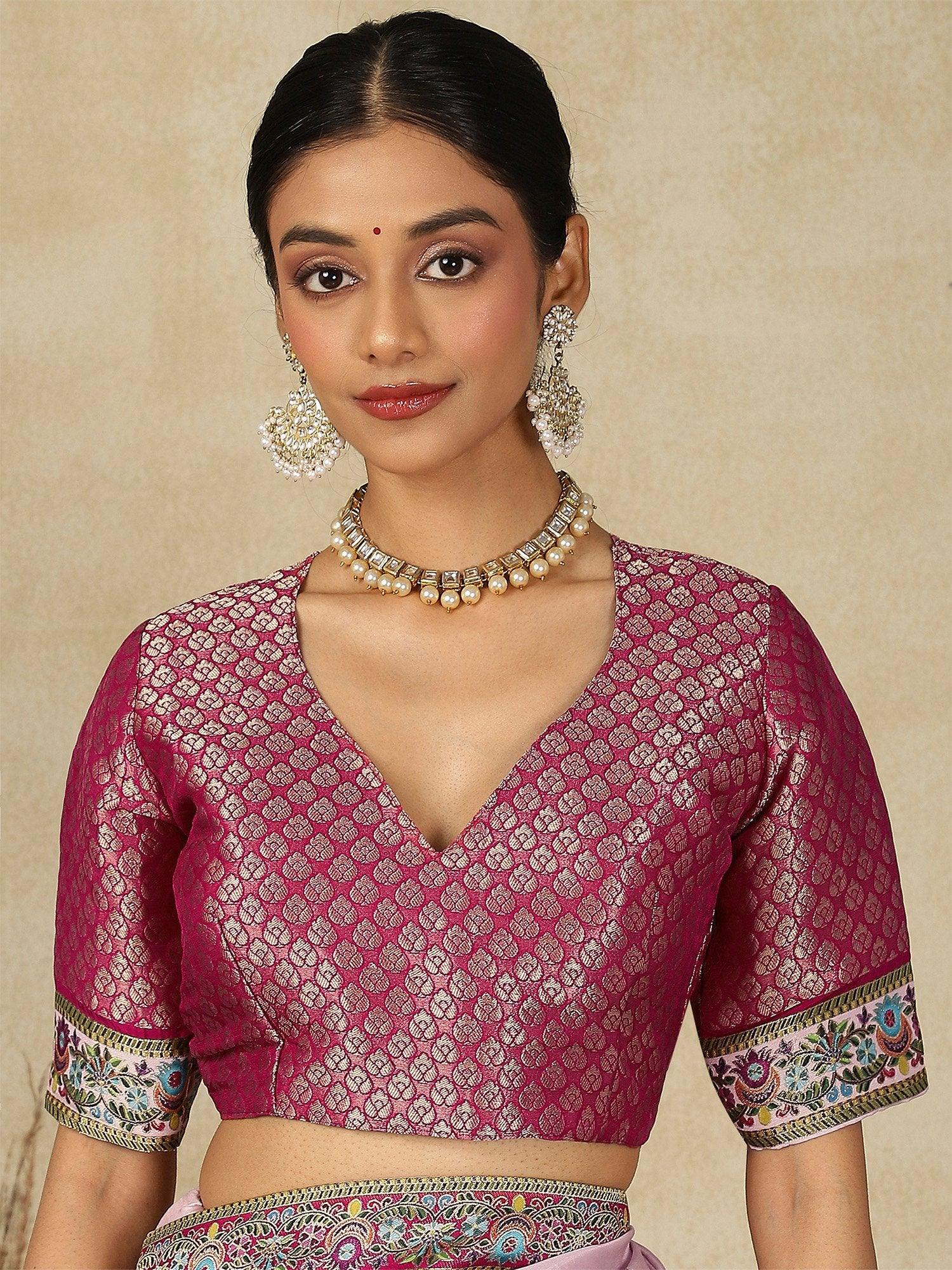 Mauve Patola Viscose Silk Woven Saree