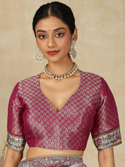 Mauve Patola Viscose Silk Woven Saree