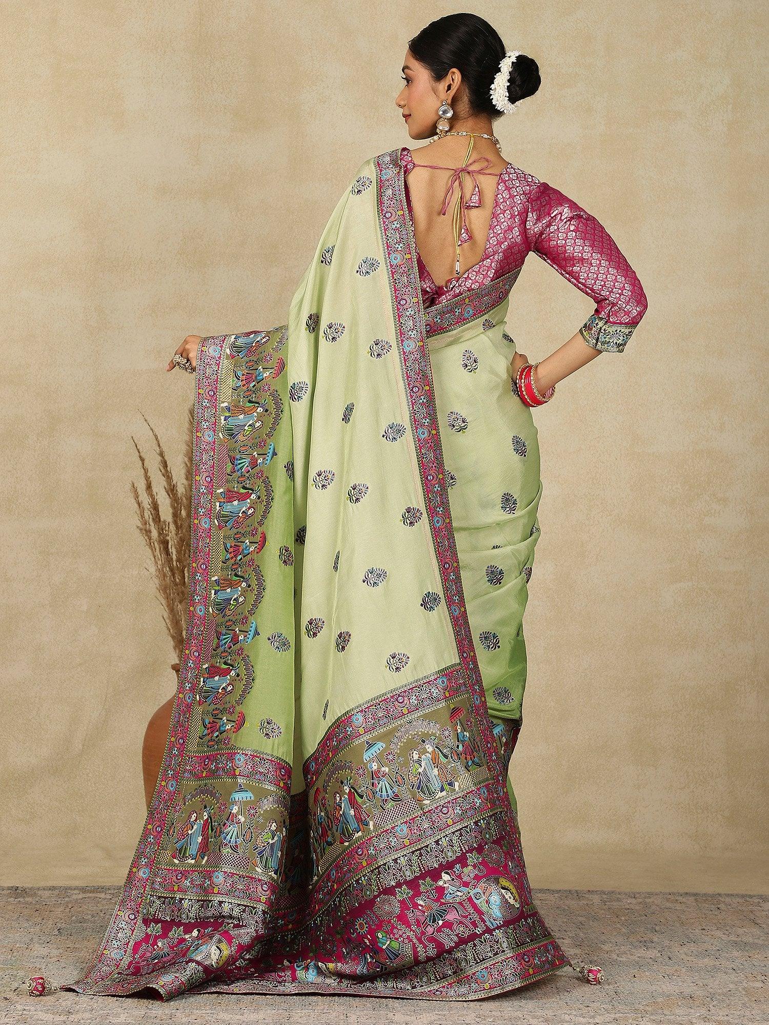 Light Patola Viscose Silk Woven Saree