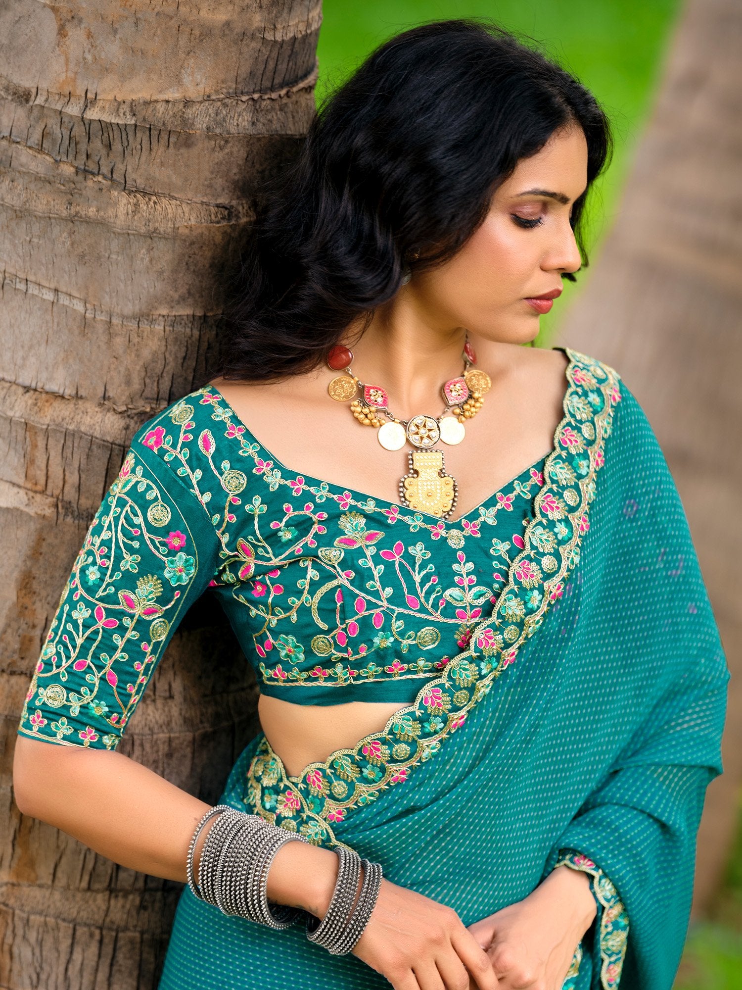 partywear designer saree for festive occasions