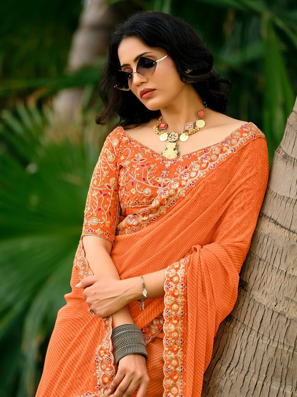 partywear designer saree for festive occasions