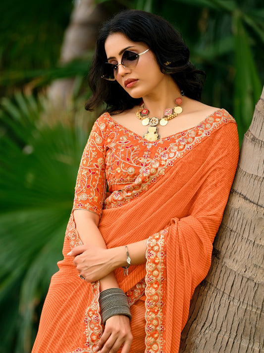 partywear designer saree for festive occasions