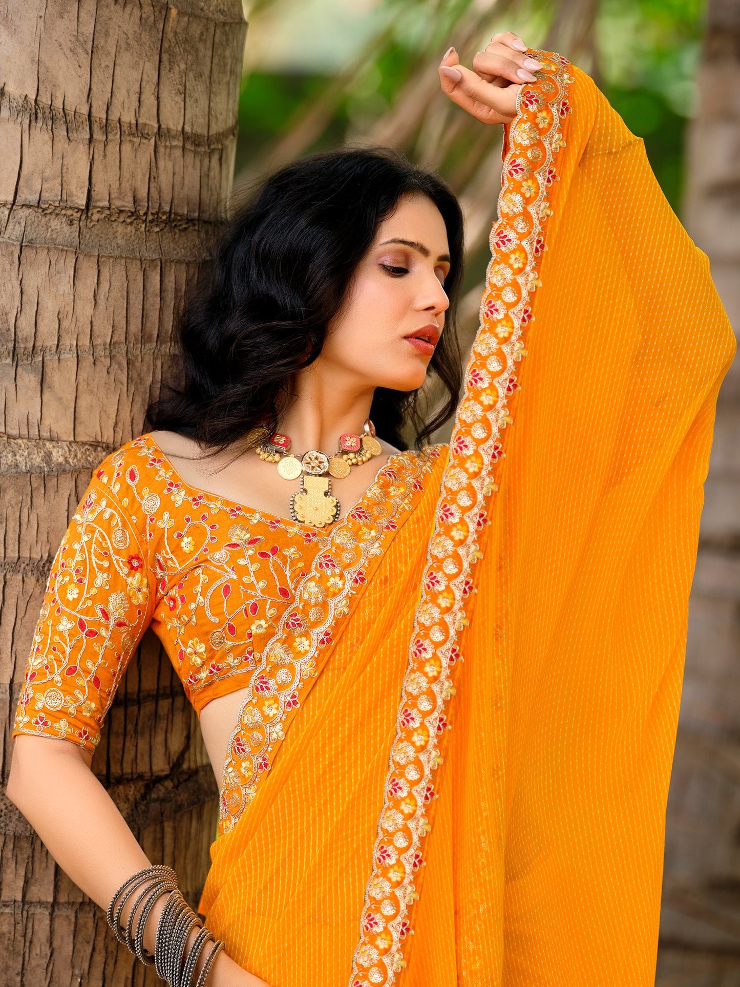partywear designer saree for festive occasions