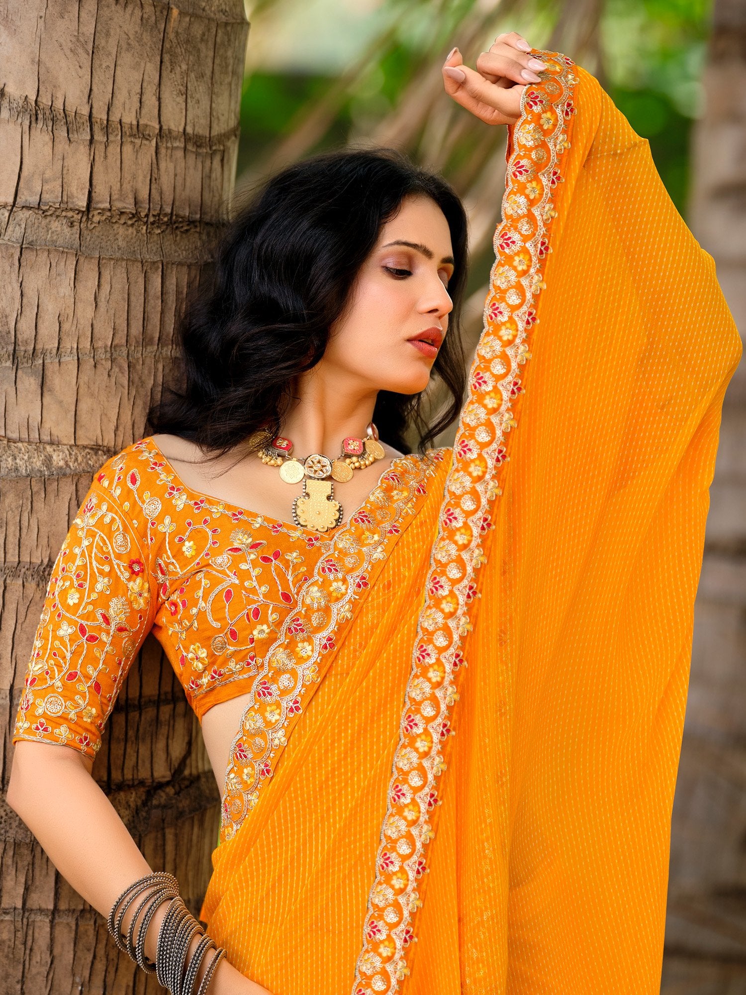 partywear designer saree for festive occasions