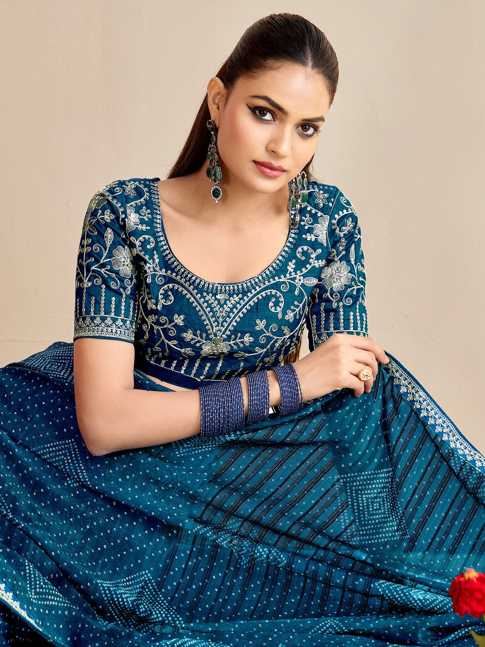 partywear designer saree for festive occasions