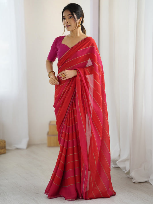 Pink Pink Party Wear Georgette Embellished Saree