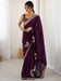 Purple Purple Party Wear Vichitra Silk Embellished Saree