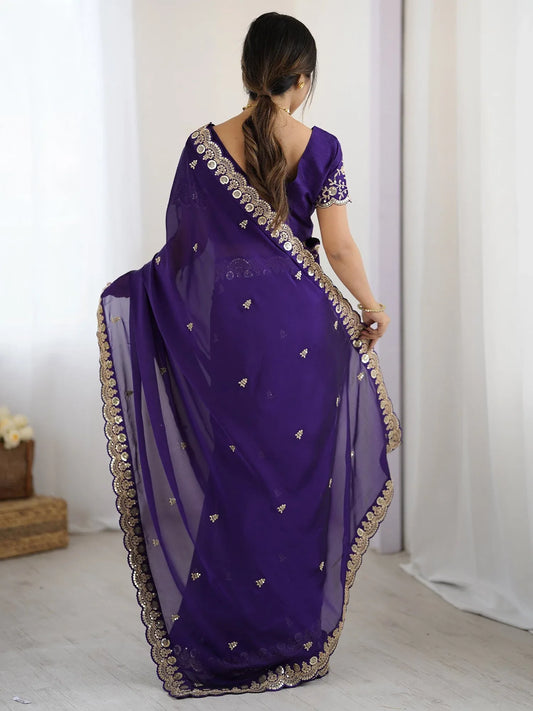 partywear designer saree for festive occasions