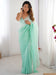Green Sea Party Wear Chiffon Embellished Saree