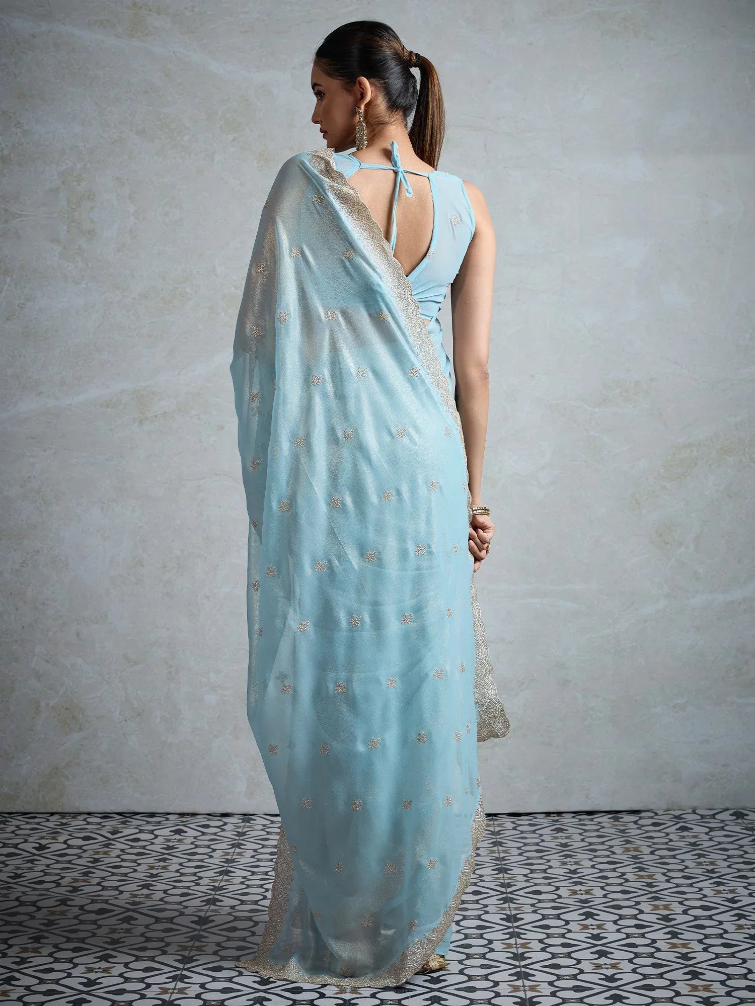 partywear designer saree for festive occasions