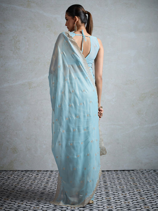 partywear designer saree for festive occasions