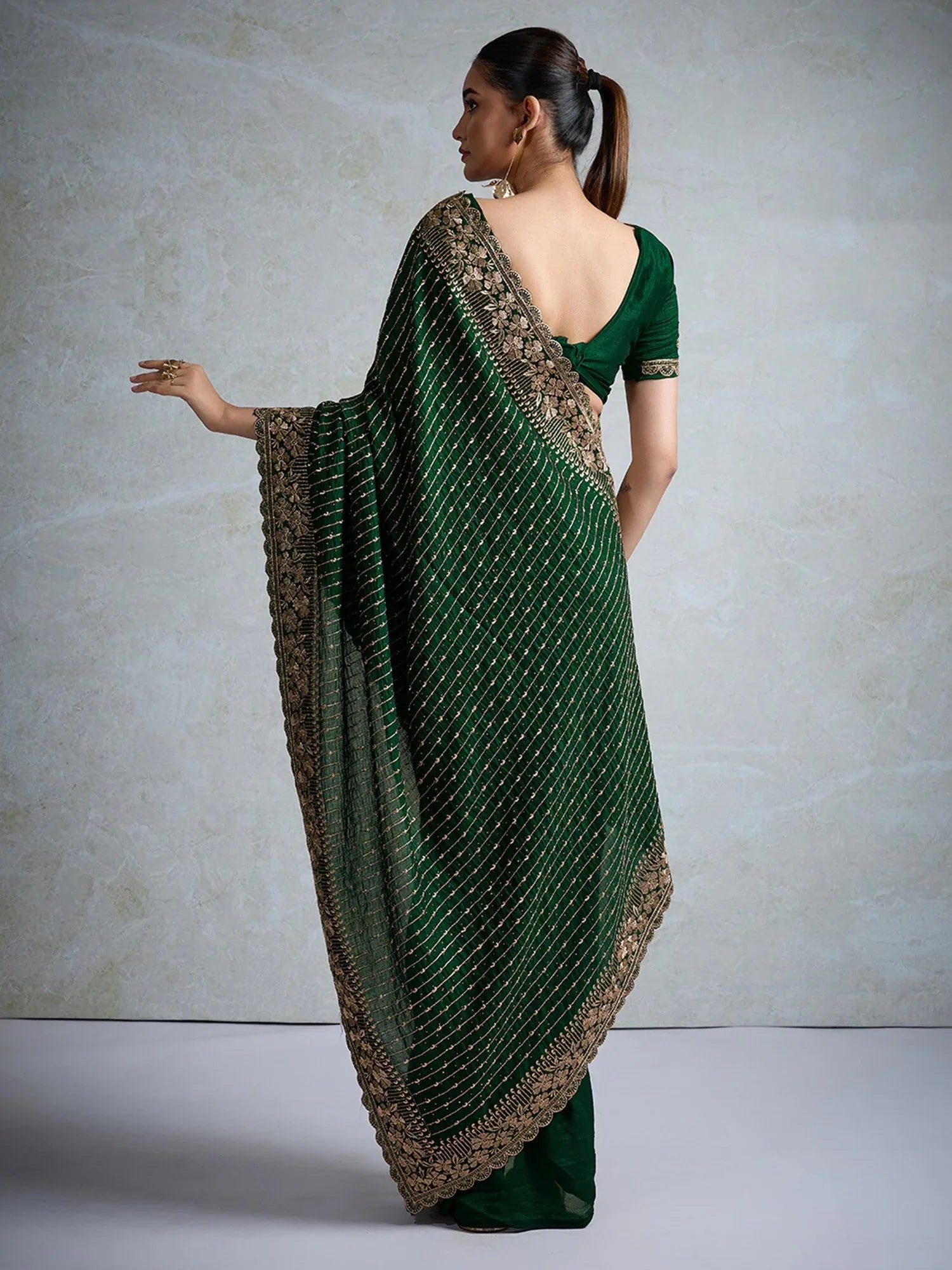 partywear designer saree for festive occasions