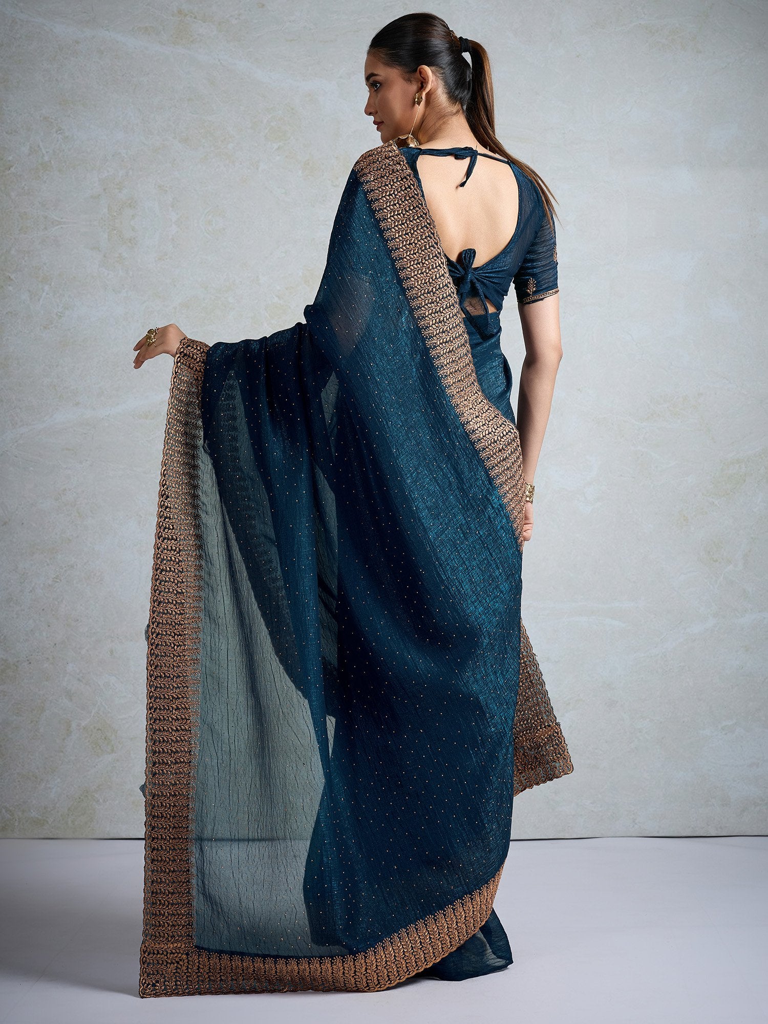 partywear designer saree for festive occasions