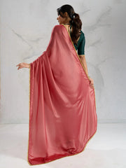 Brown Party Wear Silk Blend Saree