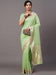 Green Green Taant Linen Blend Woven Saree