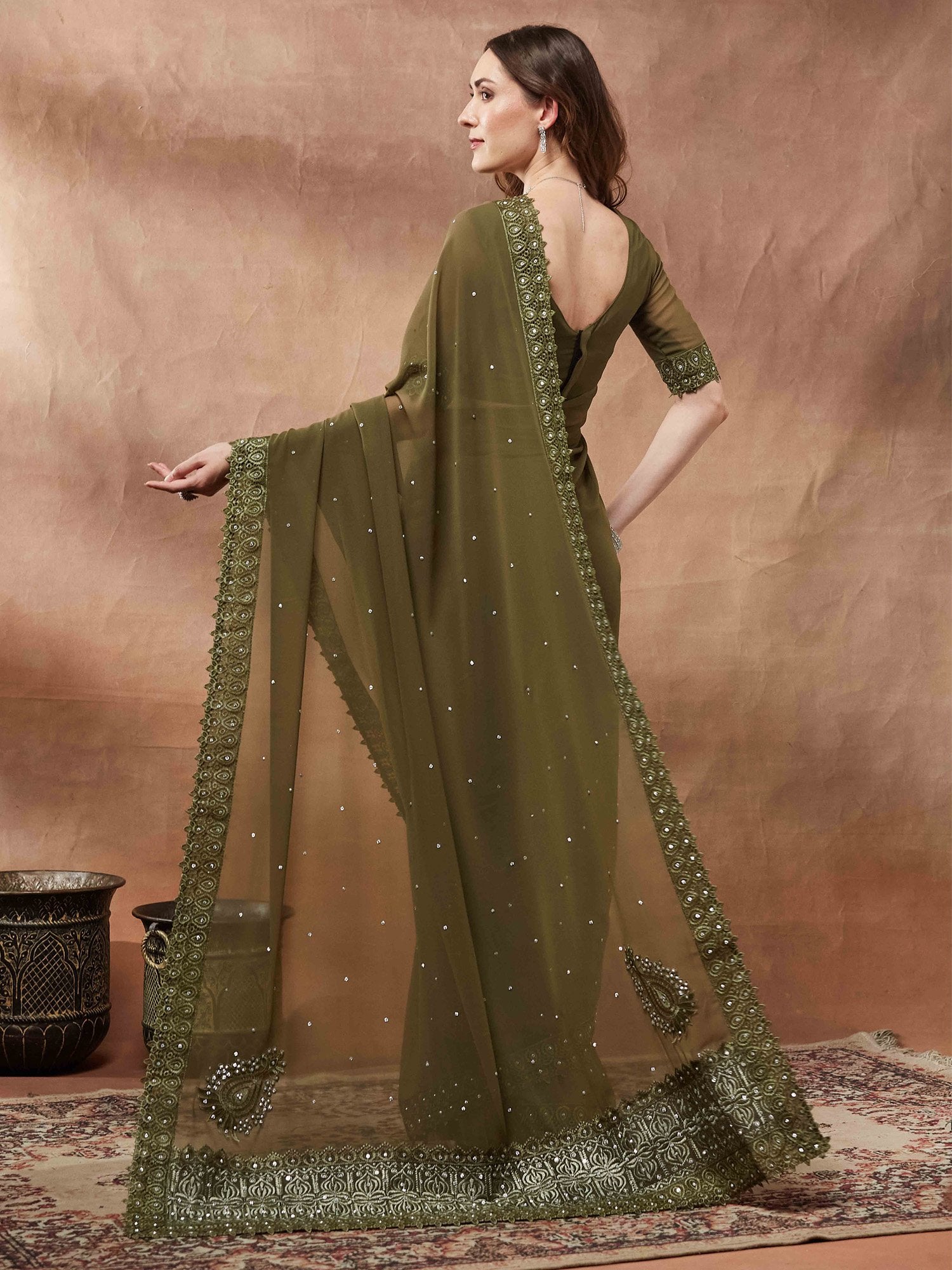 partywear designer saree for festive occasions