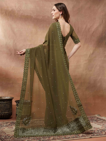 partywear designer saree for festive occasions