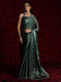Green Teal Party Wear Tissue Embellished Saree