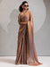 Brown Metallic Party Wear Satin Silk Embellished Saree