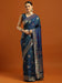 Blue Teal Banarasi Soft Silk Woven Saree