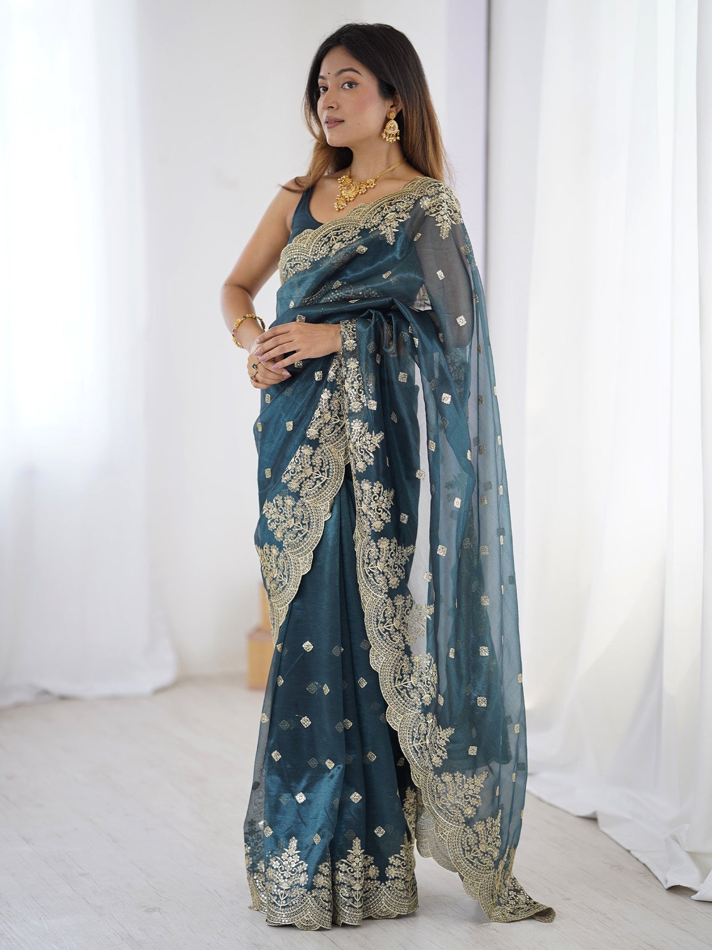 partywear designer saree for festive occasions