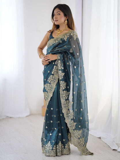 partywear designer saree for festive occasions
