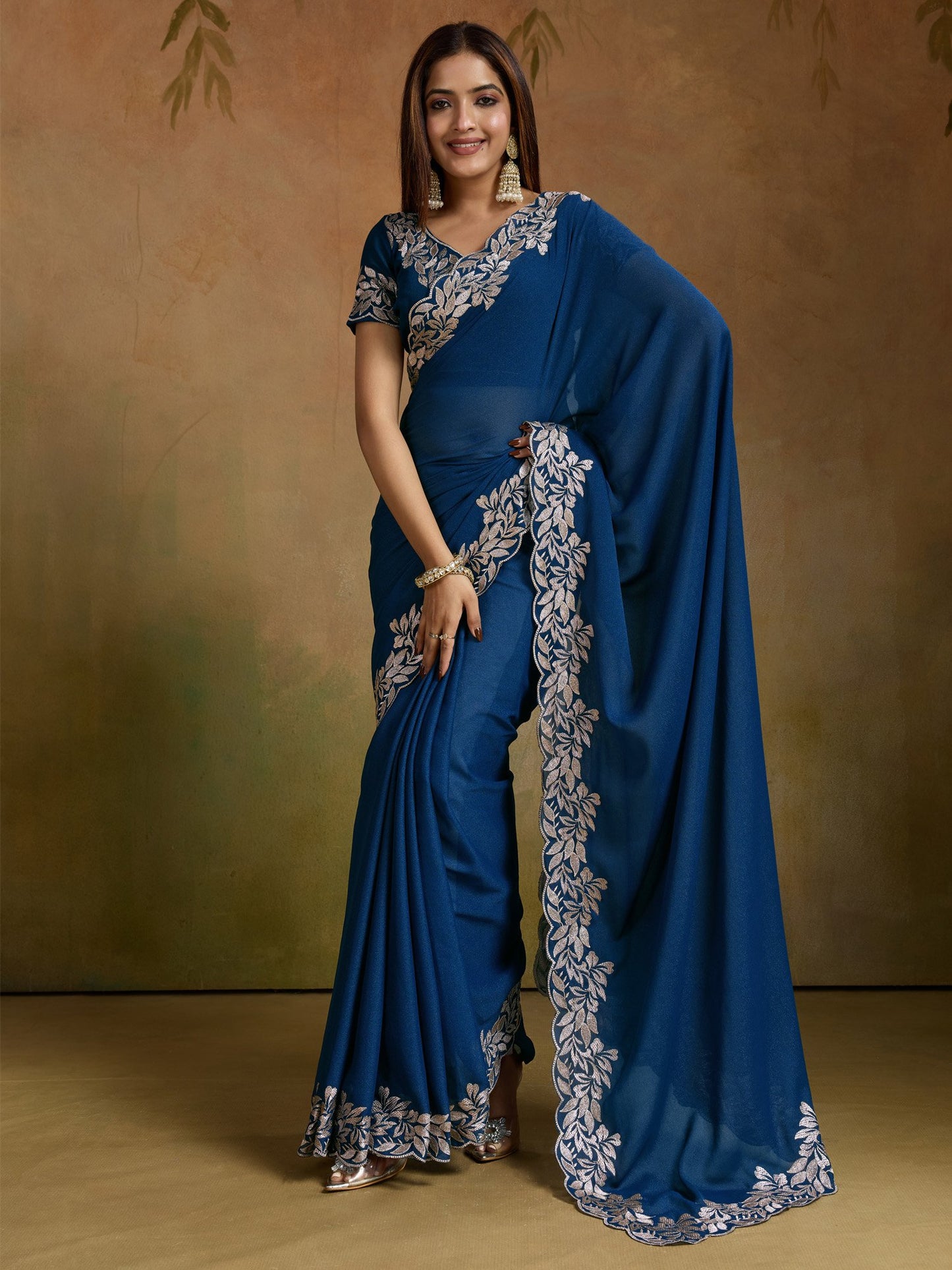 partywear designer saree for festive occasions