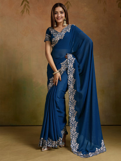 partywear designer saree for festive occasions