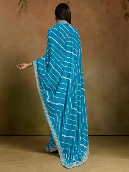 Light Leheriya Georgette Printed Saree
