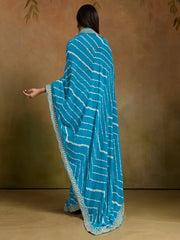 Light Leheriya Georgette Printed Saree - The Dori Store