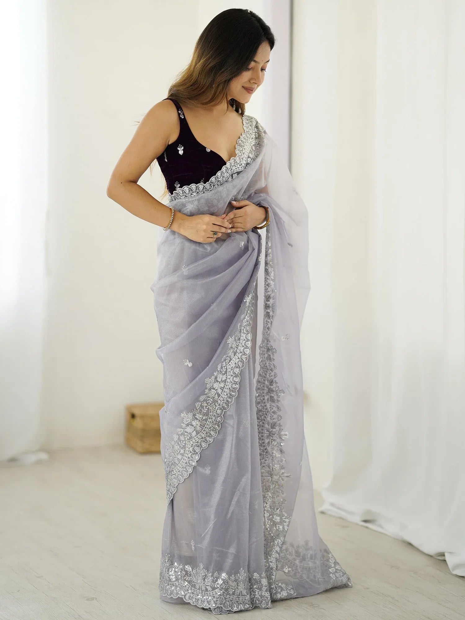 partywear designer saree for festive occasions