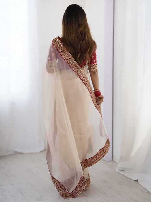 partywear designer saree for festive occasions