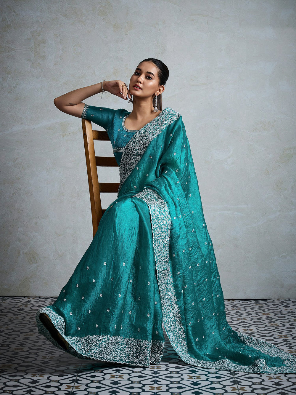 partywear designer saree for festive occasions