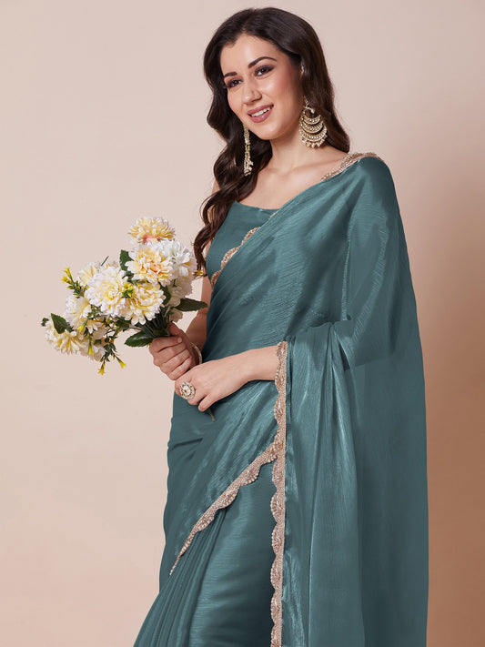 partywear designer saree for festive occasions