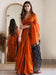 Orange Orange Maheshwari Silk Cotton Woven Saree