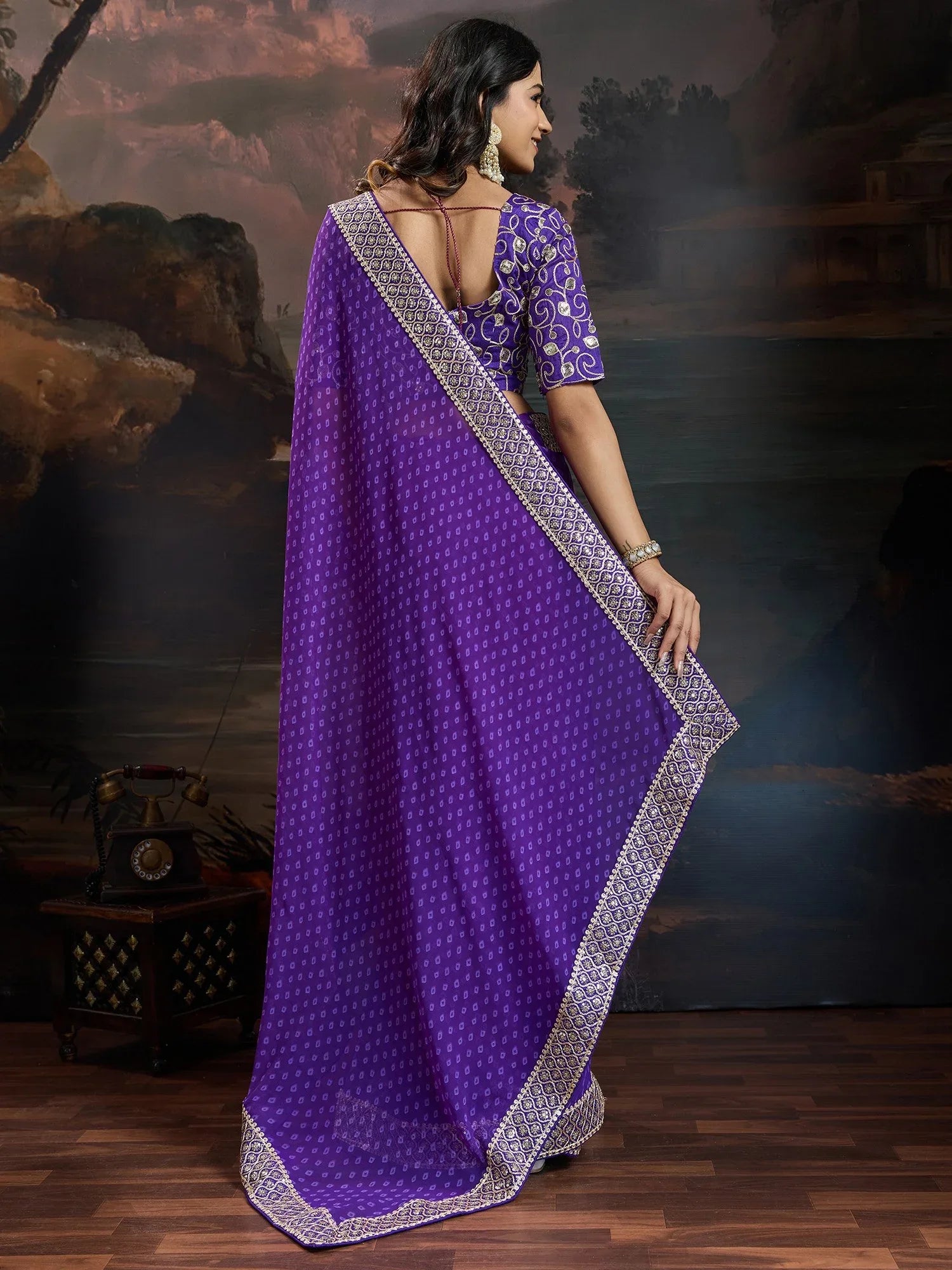 partywear designer saree for festive occasions