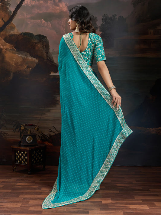partywear designer saree for festive occasions