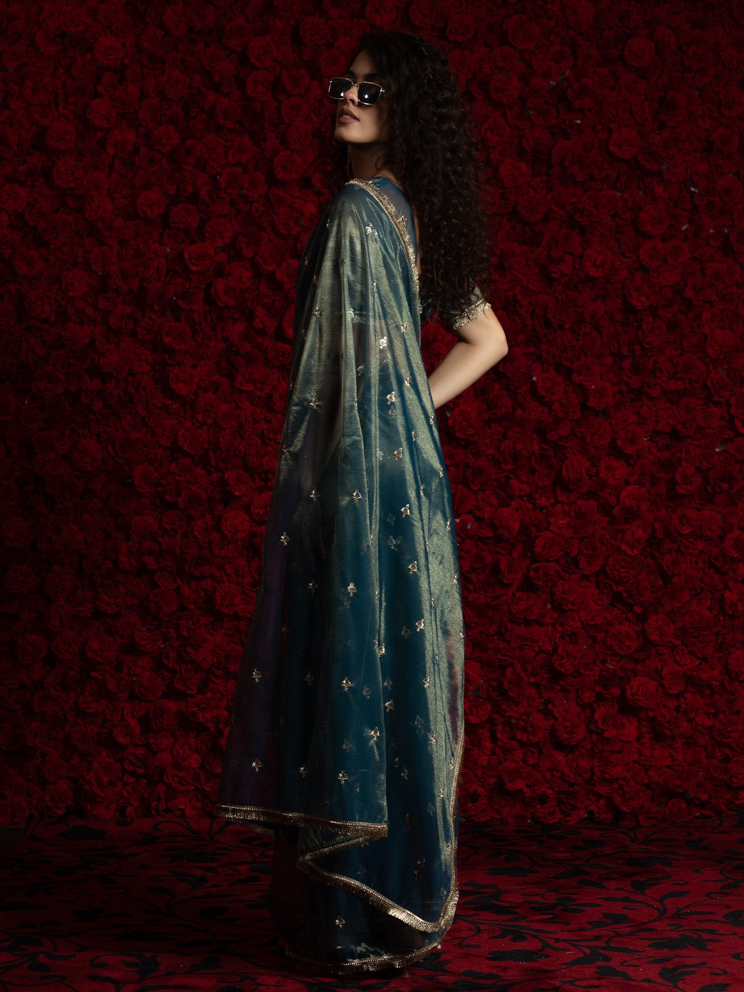 partywear designer saree for festive occasions