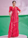 Red Red Leheriya Cotton Linen Printed Saree