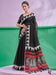 Black Black Block Print Cotton Linen Printed Saree